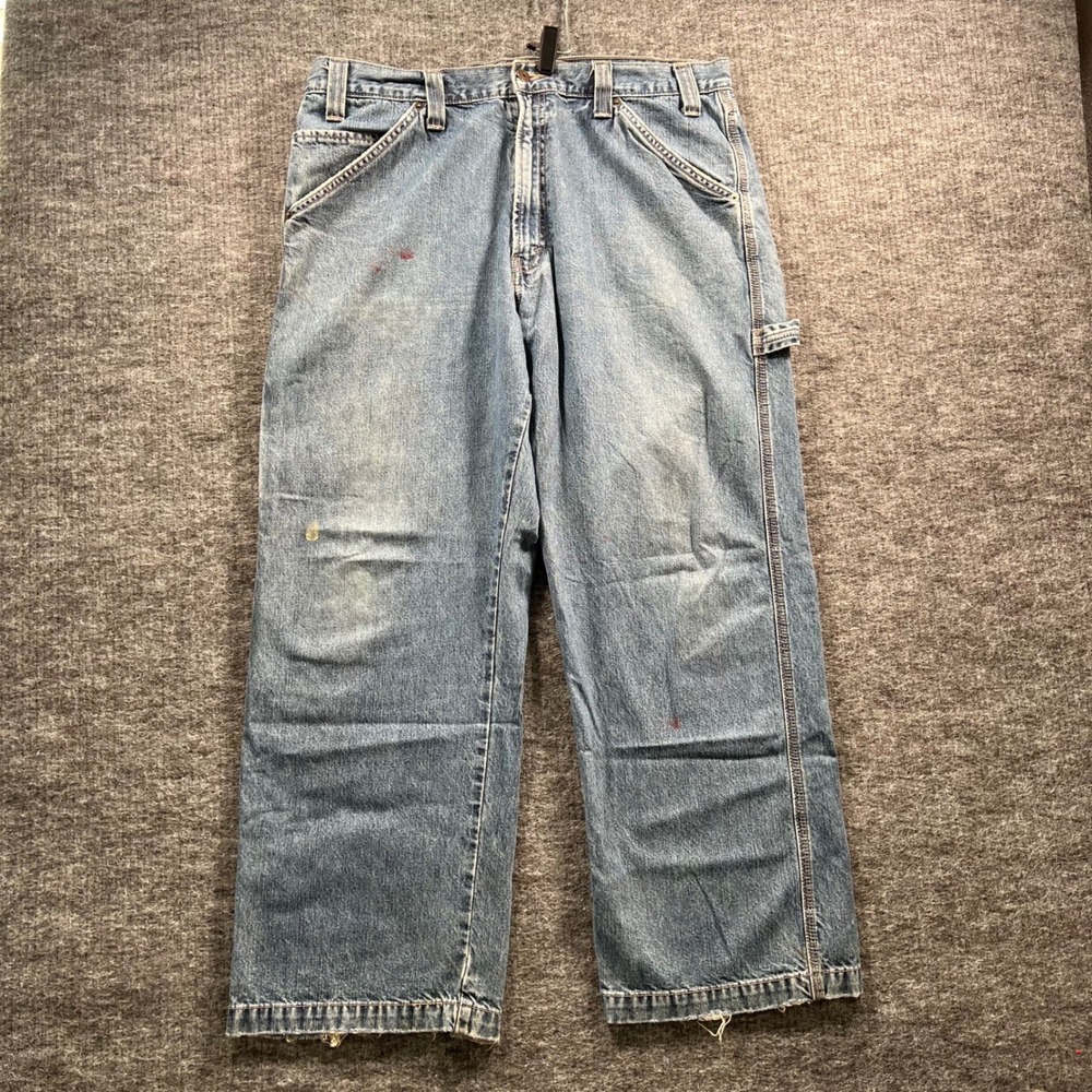 Signature by Levi Strauss & Co Mens Carpenter Jeans Blue 38x30 Workwear 6153